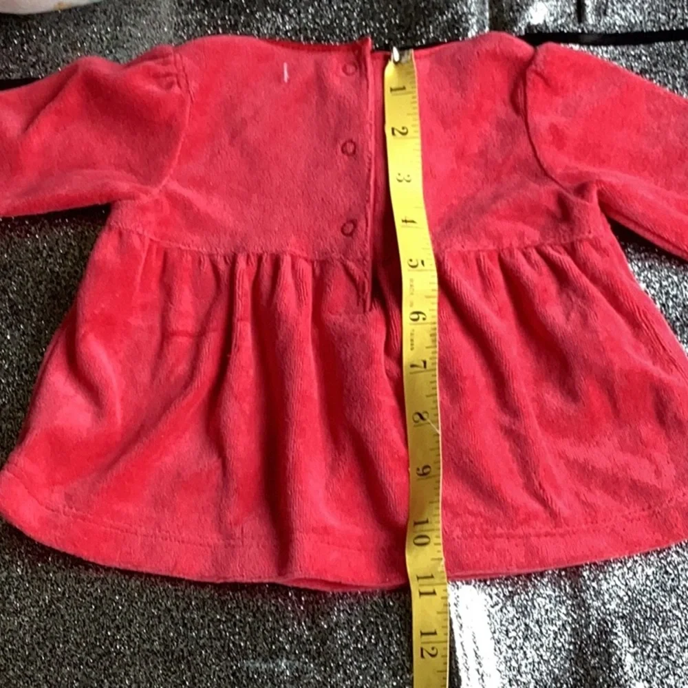 Vintage Tunic Velour Top Red Carter's Size 3 Months VNPLVC
